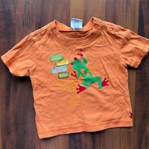 Sprockets Orange Tree Frogs Jump Far Graphic T-Shirt 18 Months Shoulder Snaps